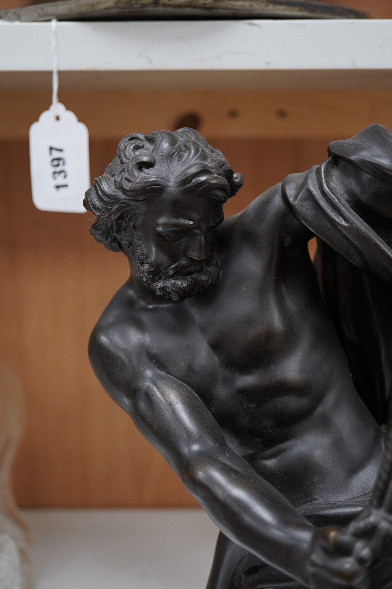 After Jacques Bousseau (1681-1740), a 19th century bronze study of Ulysses, 49cm high. Condition - good